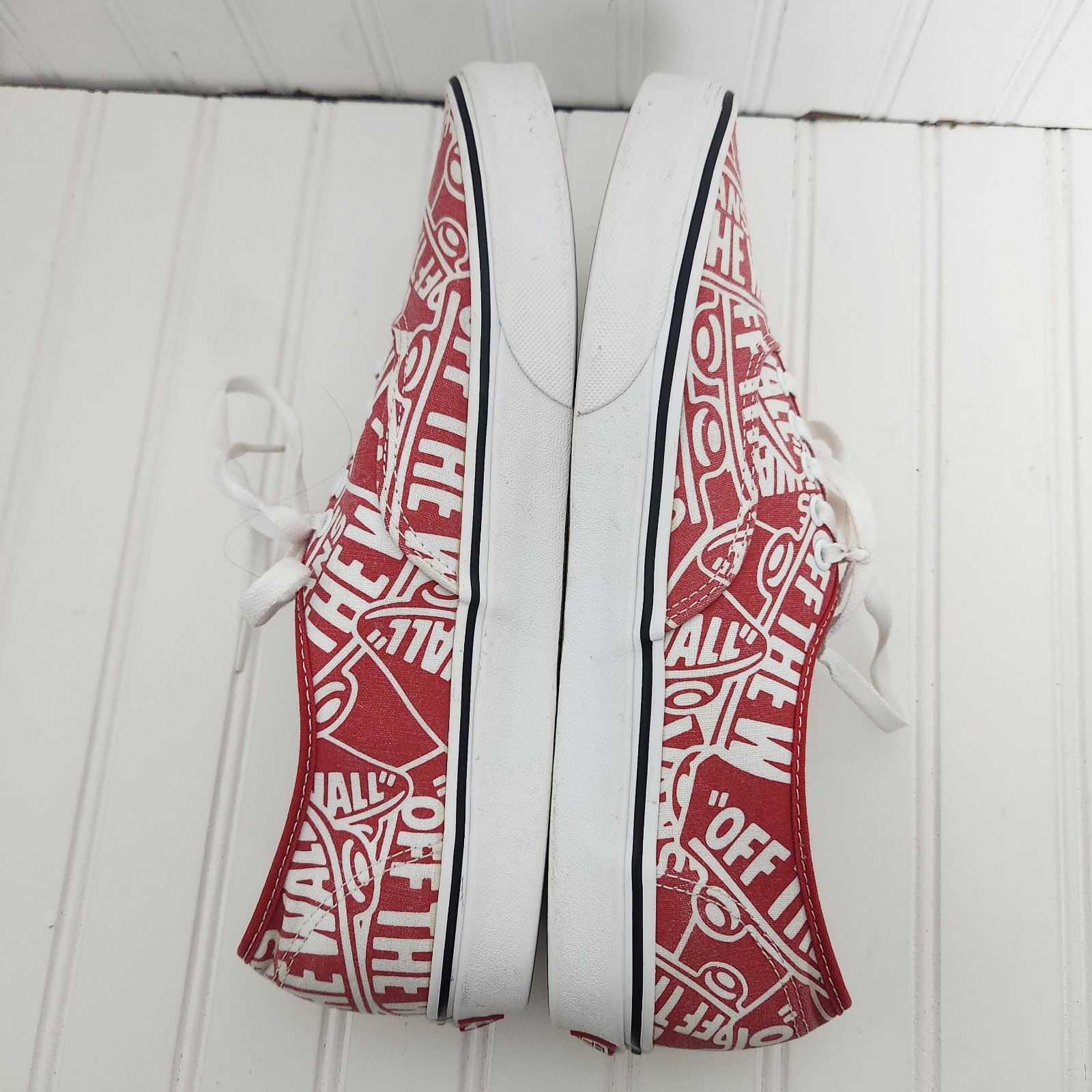 Vans Doheny OTW Mens Size 12 All Over Repeat Print Red/White Lace Up Sneakers