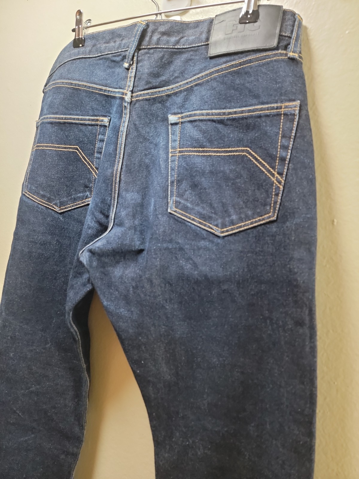 Sz L 36×31 FTC For The City Japan Made Raw Denim Jeans Indigo FADED PATINA GREAT