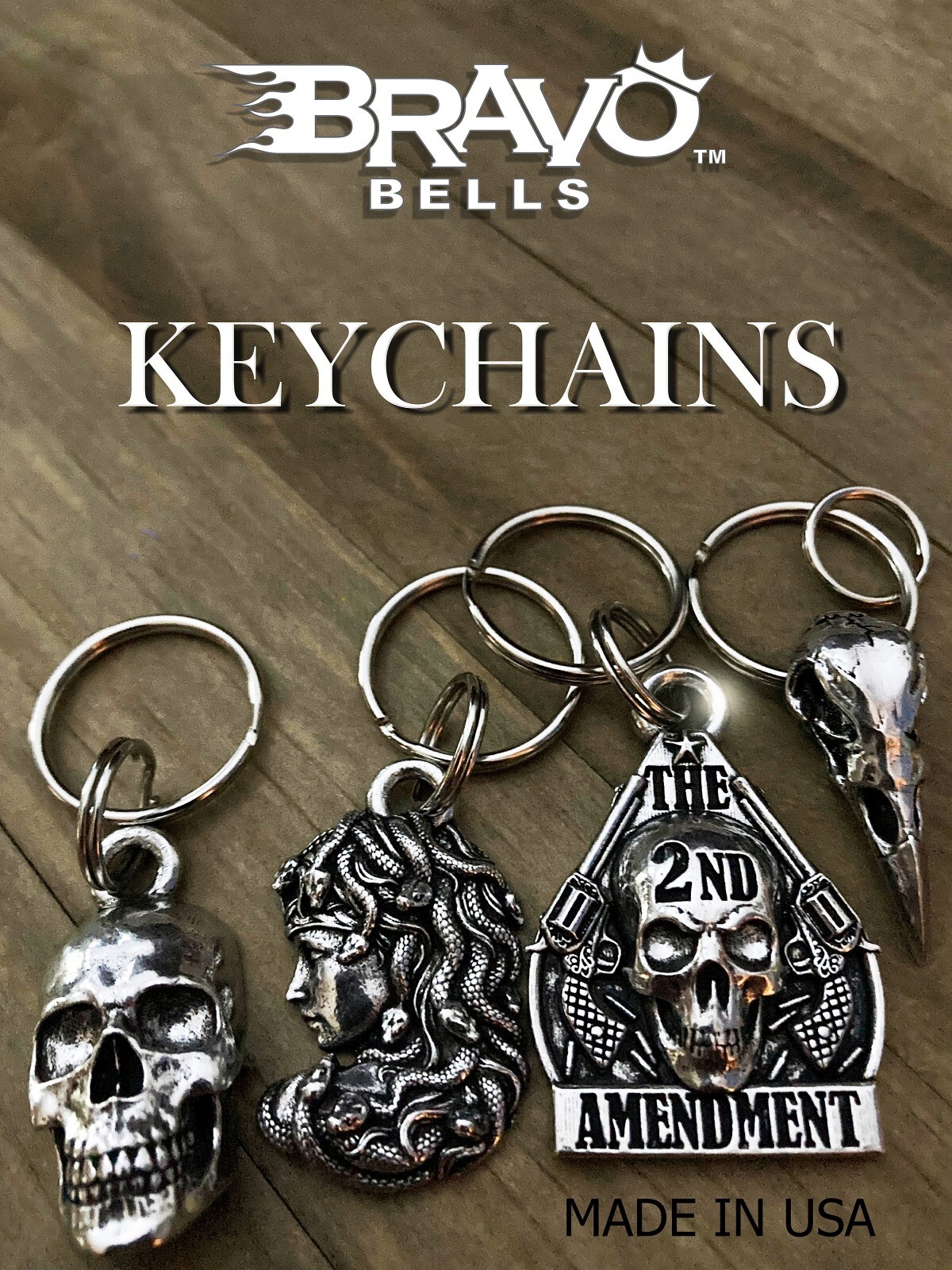 Skull Zipper Pull Motorcycle Ride Biker Accessory Gift Charm BZP-26 Made in USA
