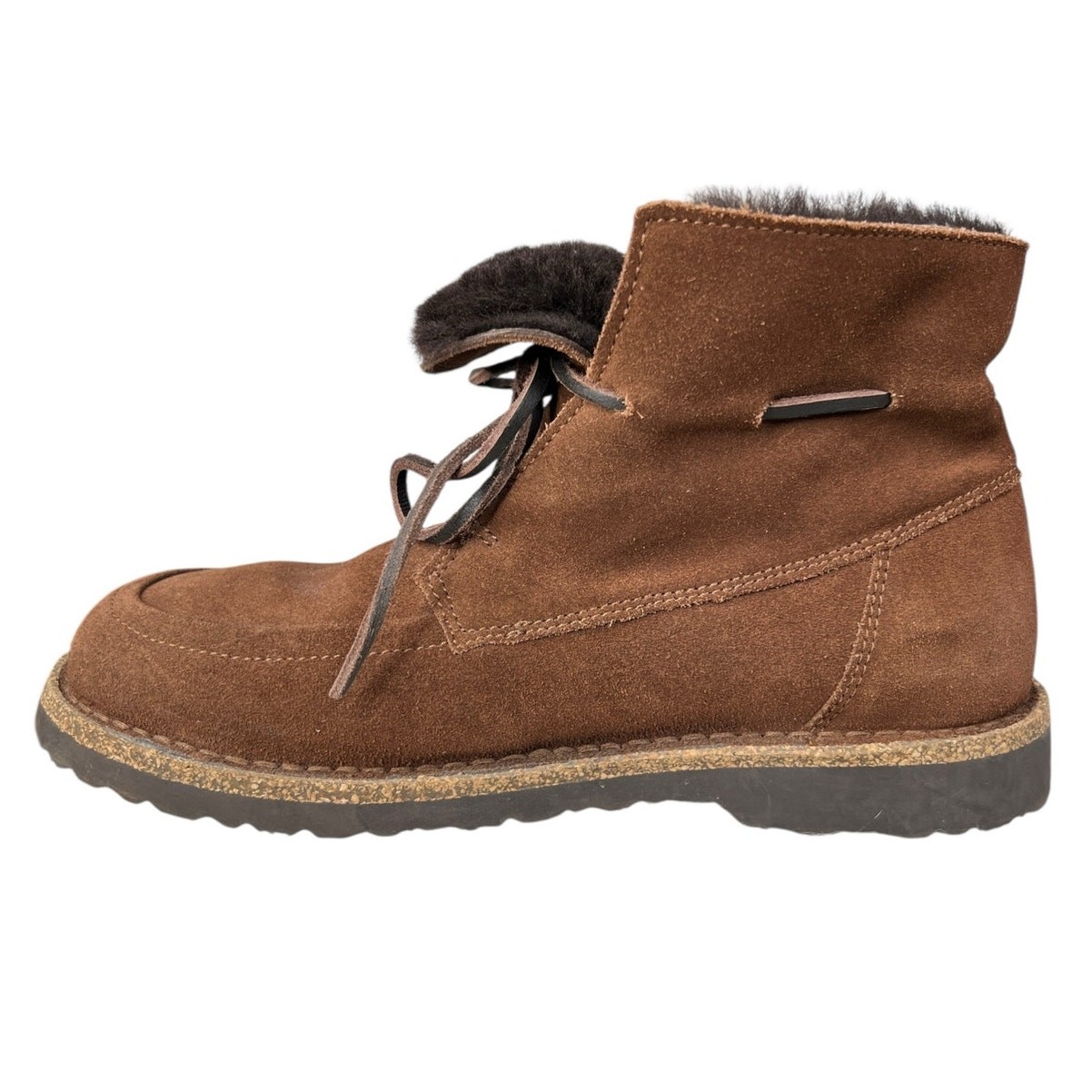 Birkenstock Unisex Bakki Brown Suede Shearling Ankle Boot Size 39 M 6 W 8