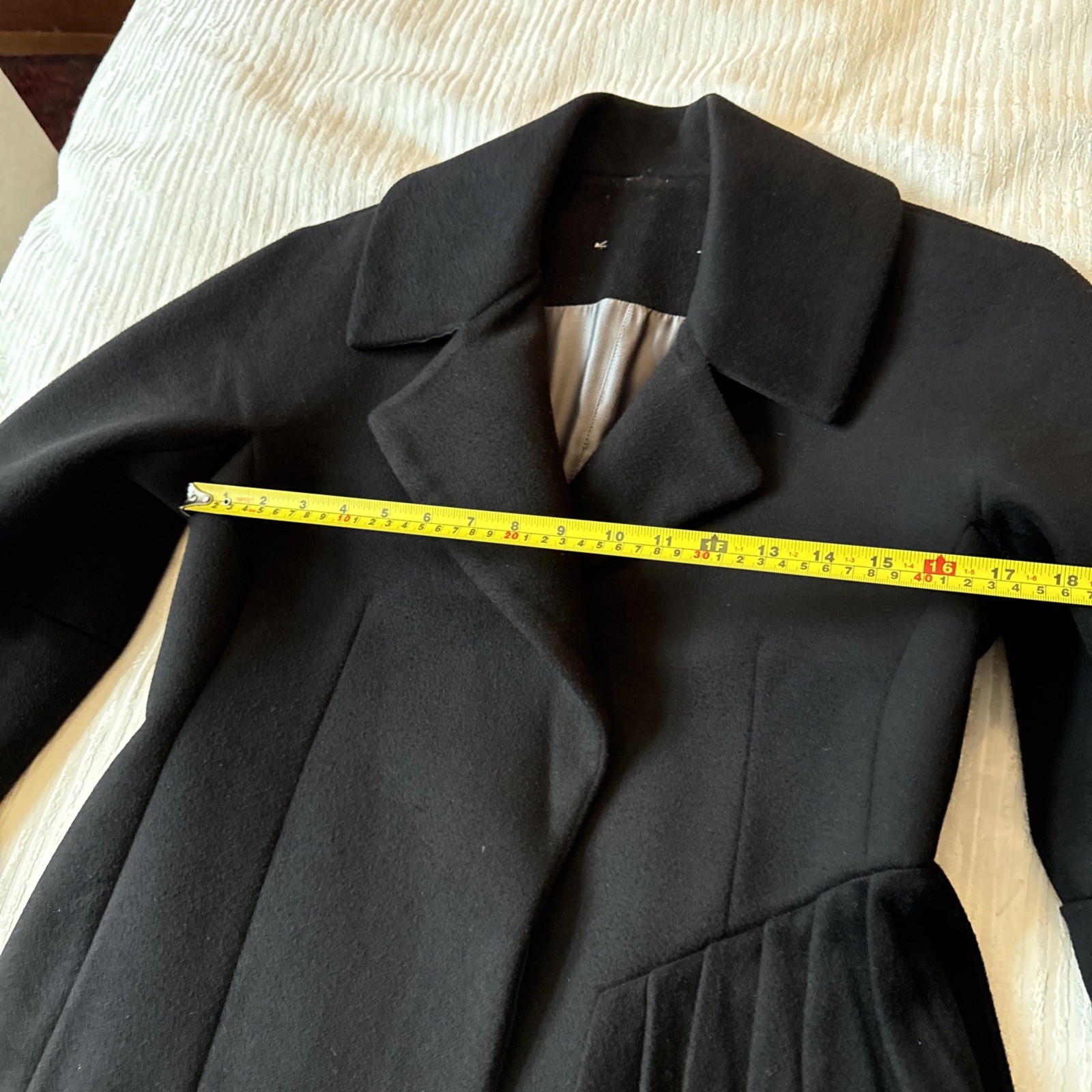 Black Coat, Sz 10, Made In England,90%virgin Wool,10shmere