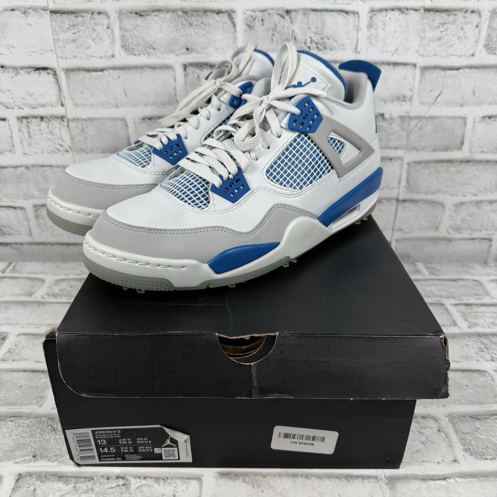 Nike Jordan 4 IV Retro Military Blue Golf Shoes Mens Sz 13 CU9981-101 Brand New