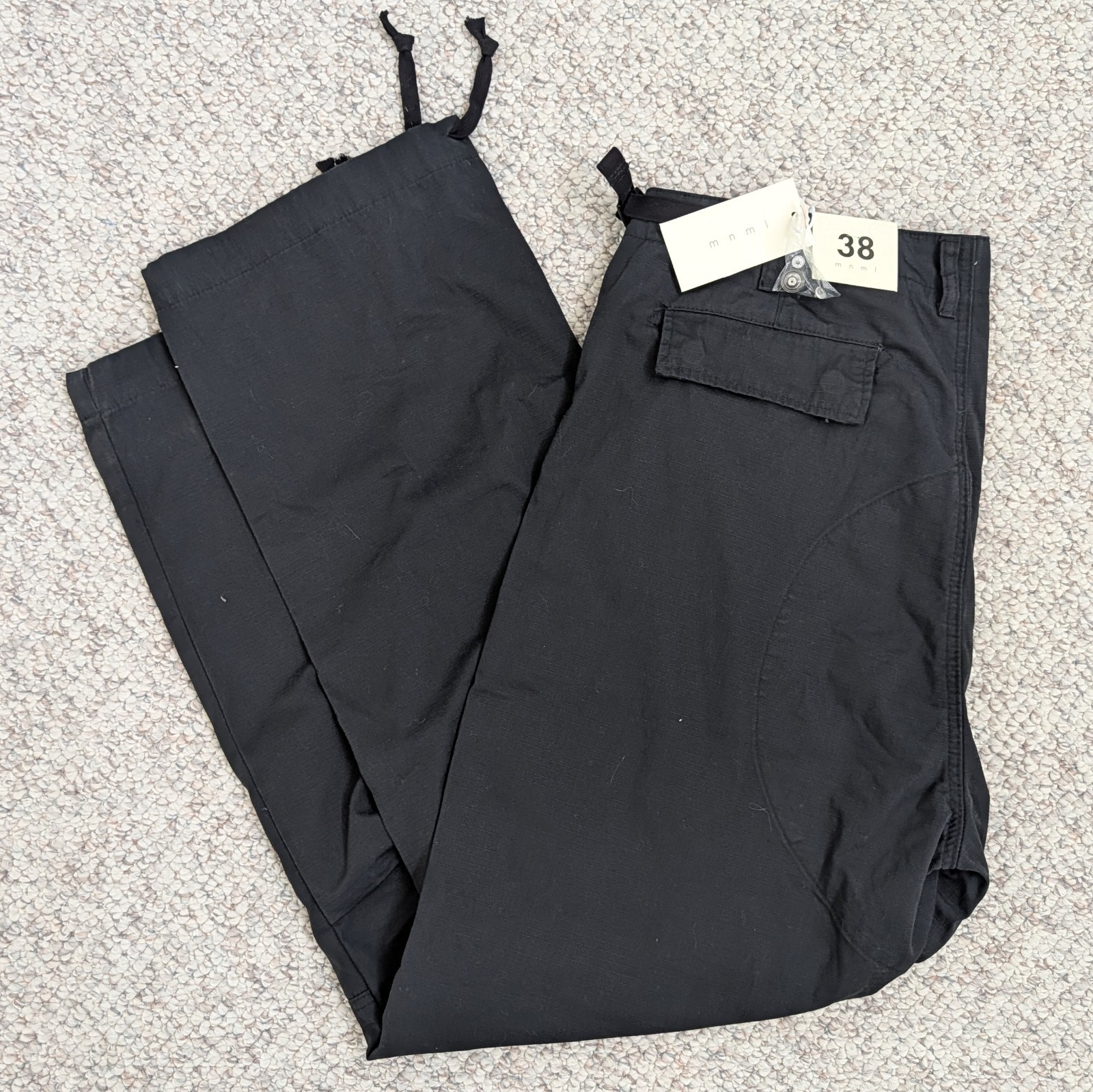 NWT Mnml Pants Men 38×33 Black Cargo Ultra Baggy Vintage Ripstop Skater
