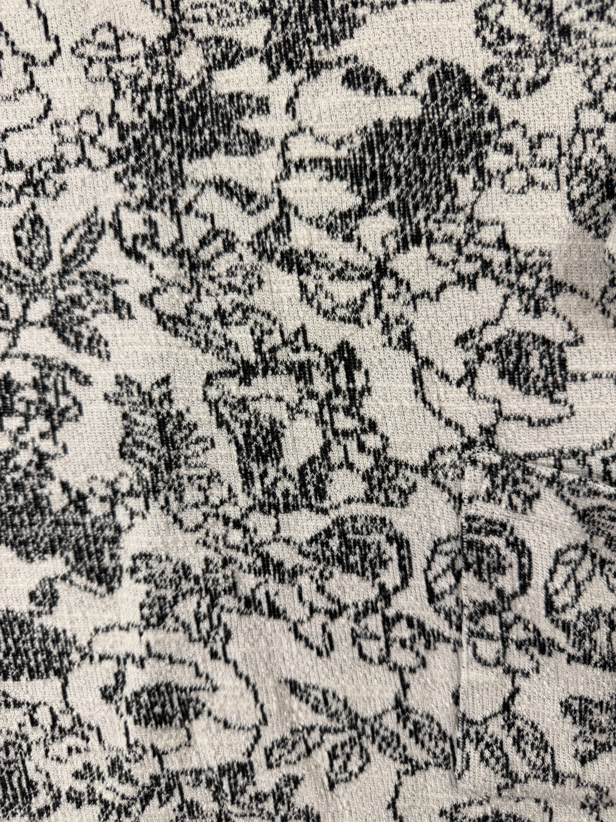 Fat Face Black & White Top Floral Womens Size 10 3/4 Sleeve 100% Cotton Pockets