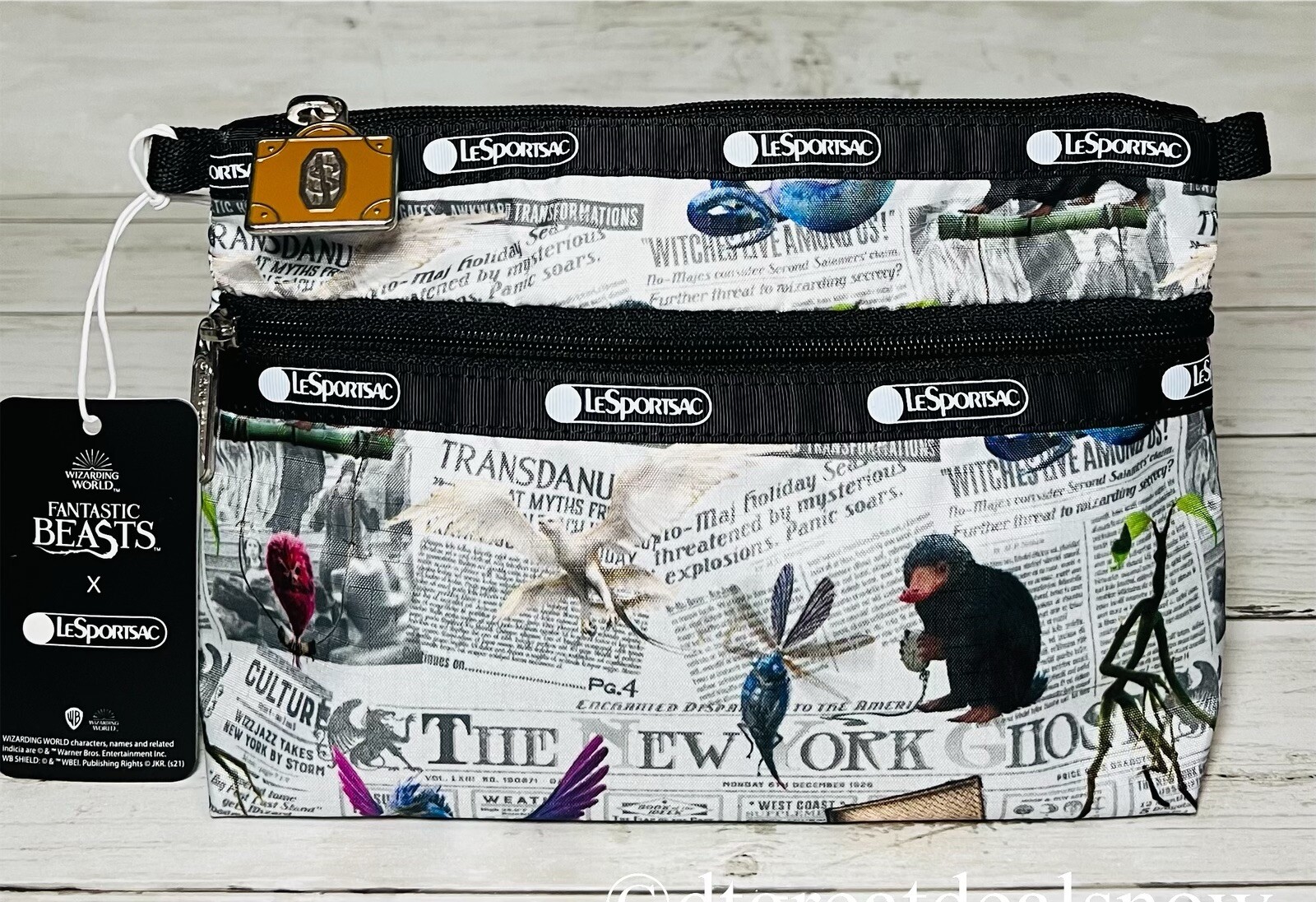 NWT LeSportsac Fantastic Beast Cosmetic Clutch 7105 G913 P1