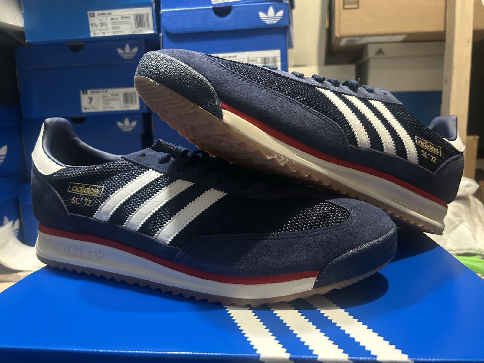 adidas SL 72 RS Dark Blue White Red Casual (JQ9797) Men’s Sneakers Suede