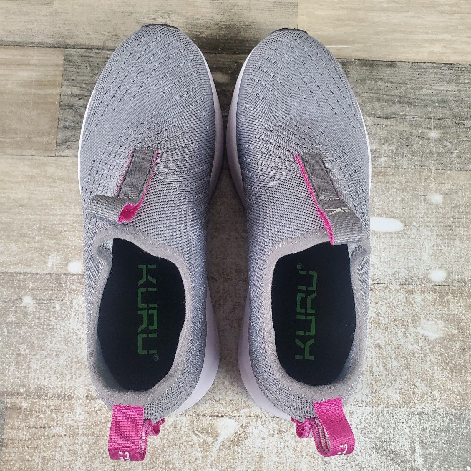 Kuru Atom Slip-On Womens Shoes Sz 7.5 M Running Stone Gray Berry Pink Sneakers