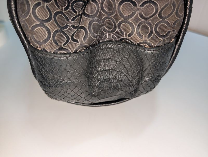 Coach Madison Phoebe Op Art fabric Shoulder Shoulder Bag Black/ Grey lot15