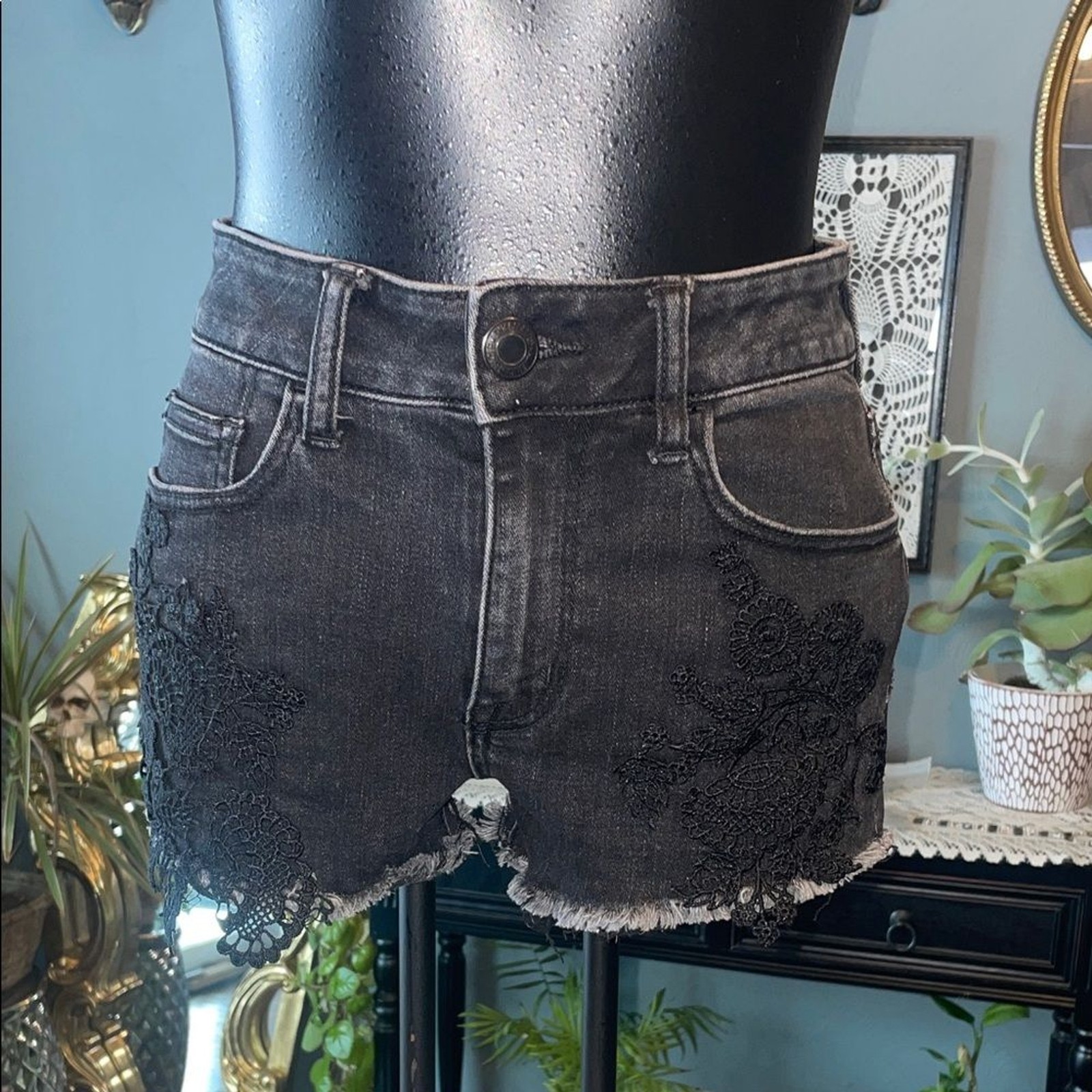 American Eagle Outfitters Black Jean Shorts