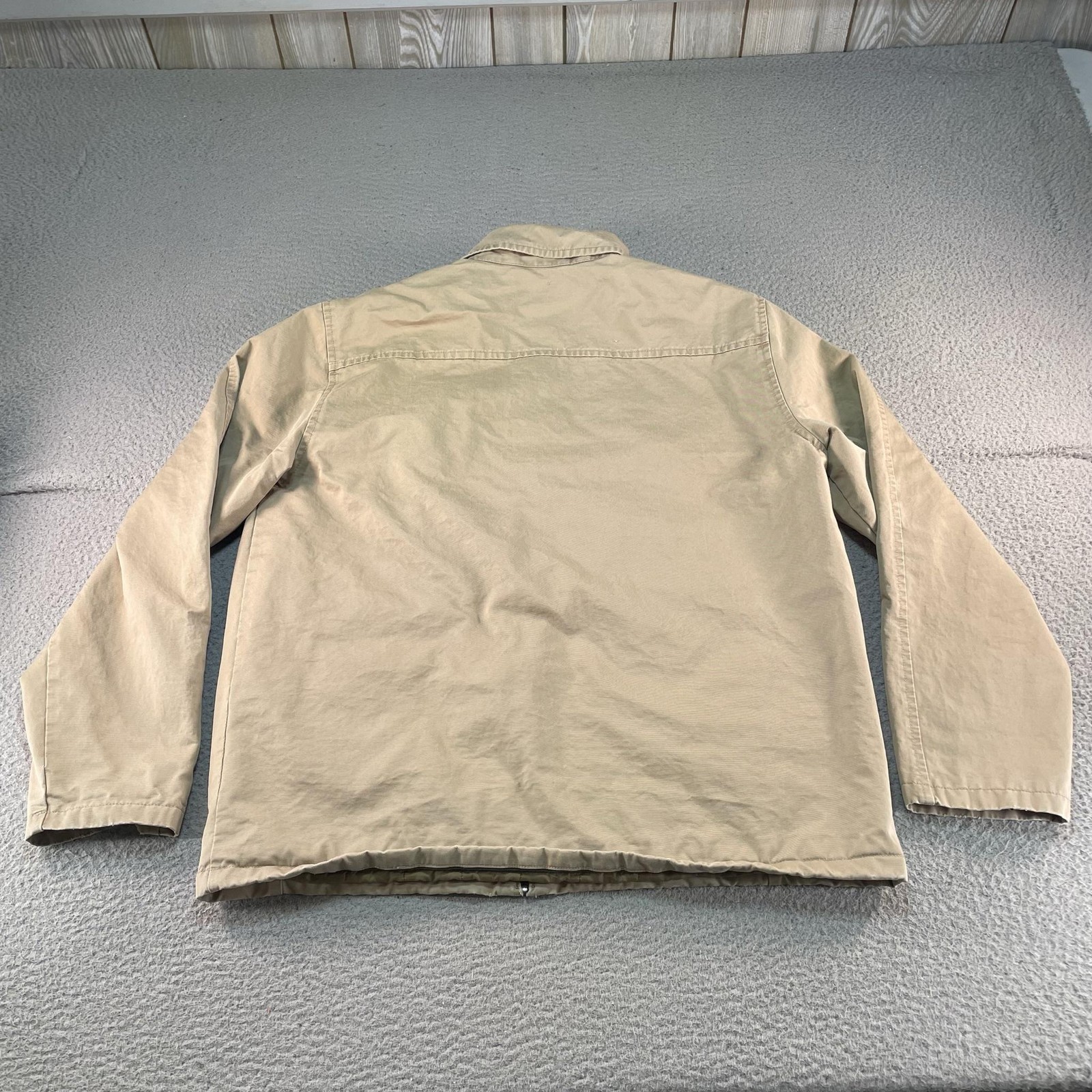 Vintage Gap Jacket Mens Large Beige Canvas Lined Insulated Full Zip Y2K 200s