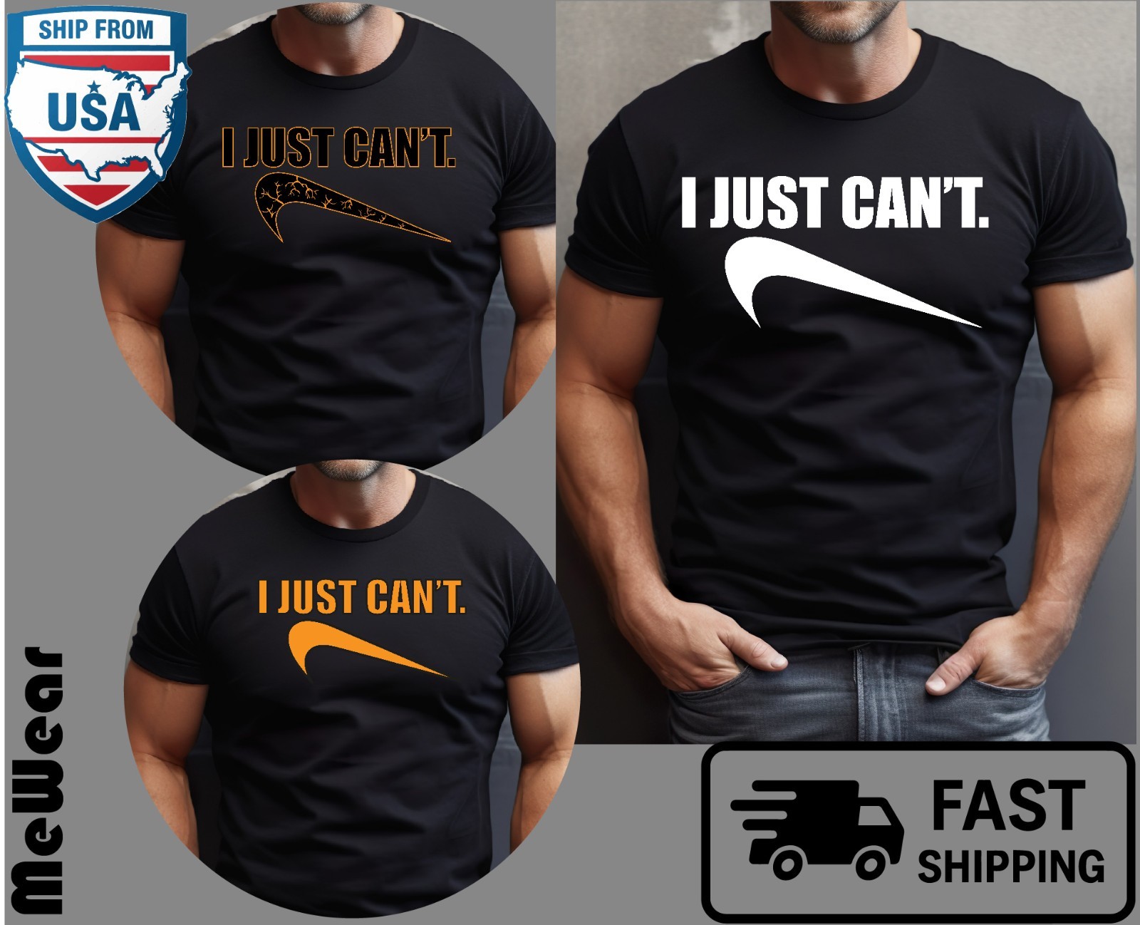 I Just Cant Parody Funny Unisex Heavy Cotton Gildan Tee, Select Your Design