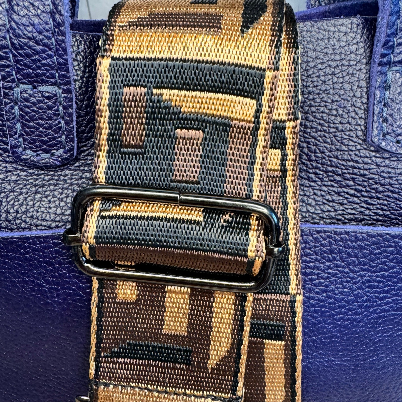 Crossbody Purse Strap Brown Black Gold Bag Strap Guitar Strap FAST SHIP