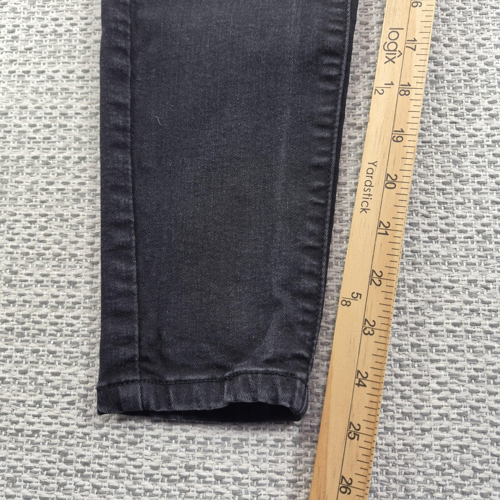 ENJEAN Jeans Juniors 7 Gray Charcoal Wash Skinny High Rise Stretch Denim