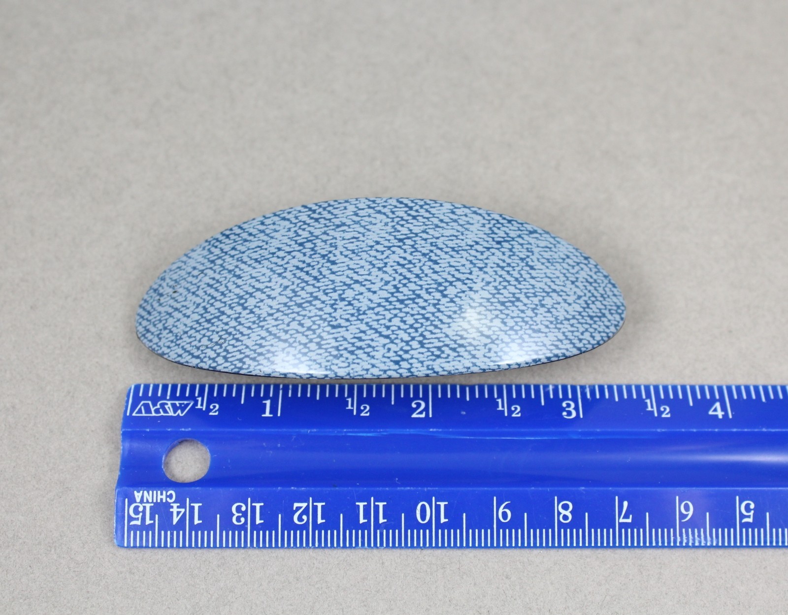 Hair Clips pattern barrette plastic oval hair clip 3 1/8″ long blue #7721