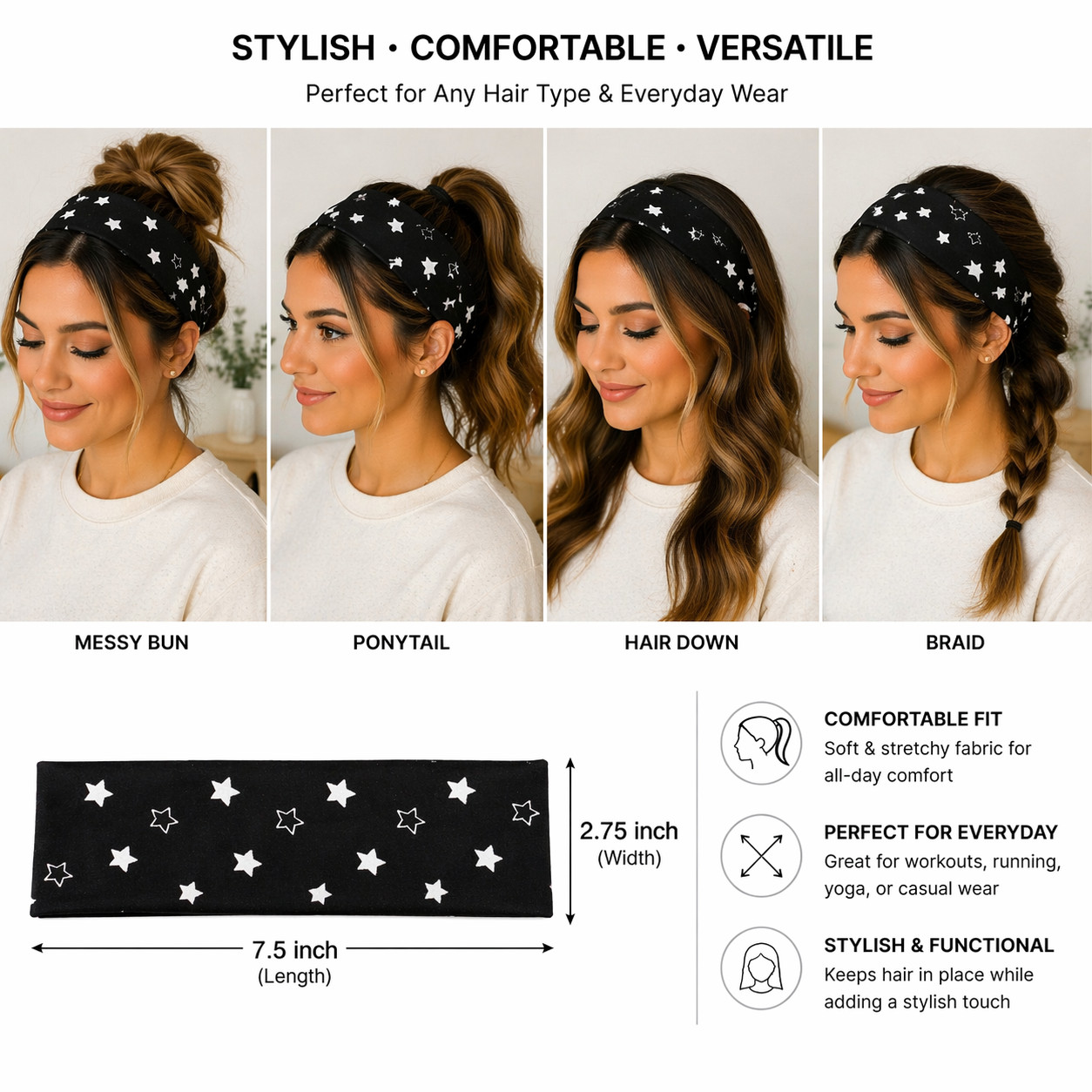 264PCS Wholesale Closeout Headbands Headwrap Assorted Colors W/ Black Bobby Pins