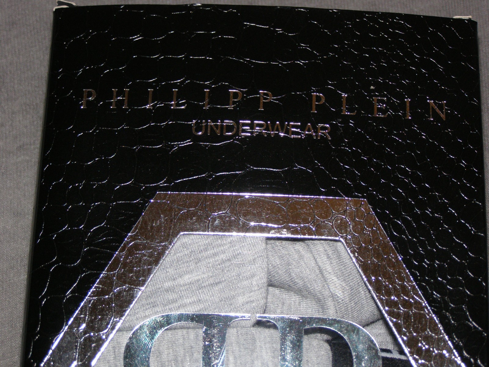 PHILIPP PLEIN Exclusive Luxury Underwear, 2 Pack Skull, GREY, Size S – NEW