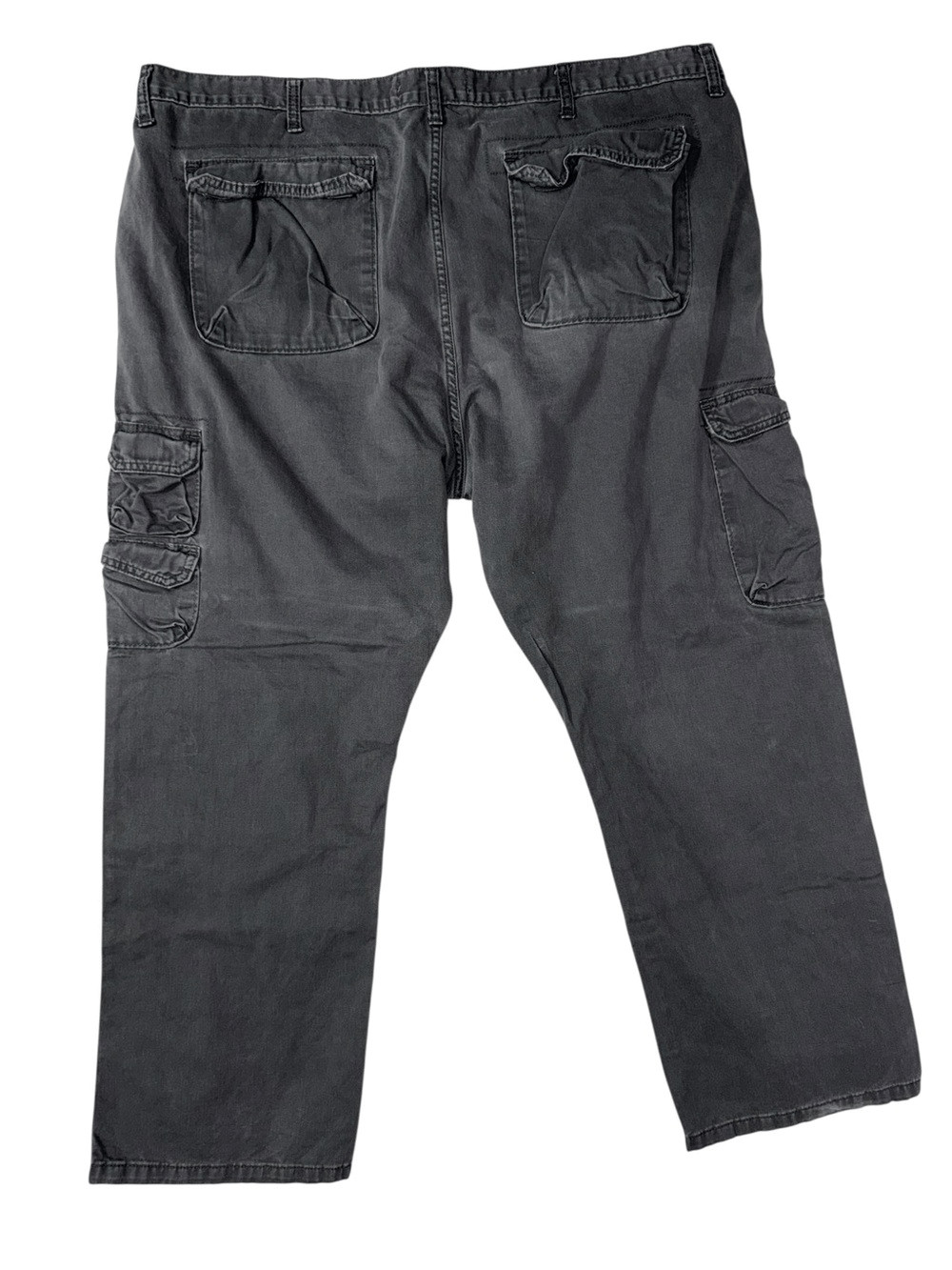Wrangler Cargo Casual Cotton Pants Solid Charcoal Gray size 46 x 30