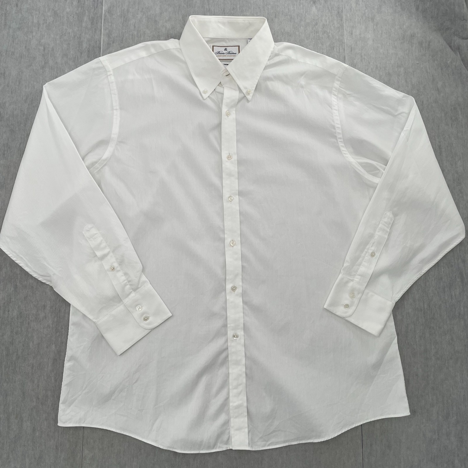 Brooks Brothers Thomas Mason Shirt Adult 17.5 White Luxury Collection Superfine