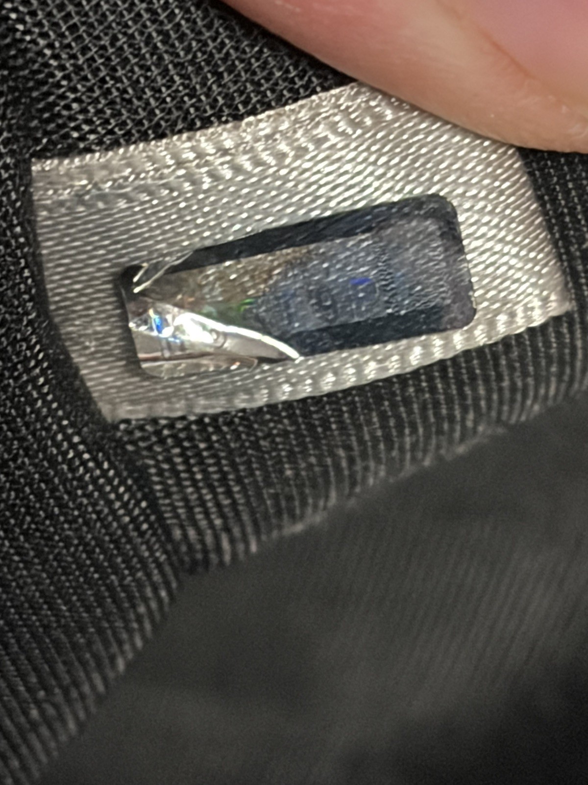 Authentic Jimmy Choo Silver Black Glitter Clutch Pouch Leather Trim Handstrap