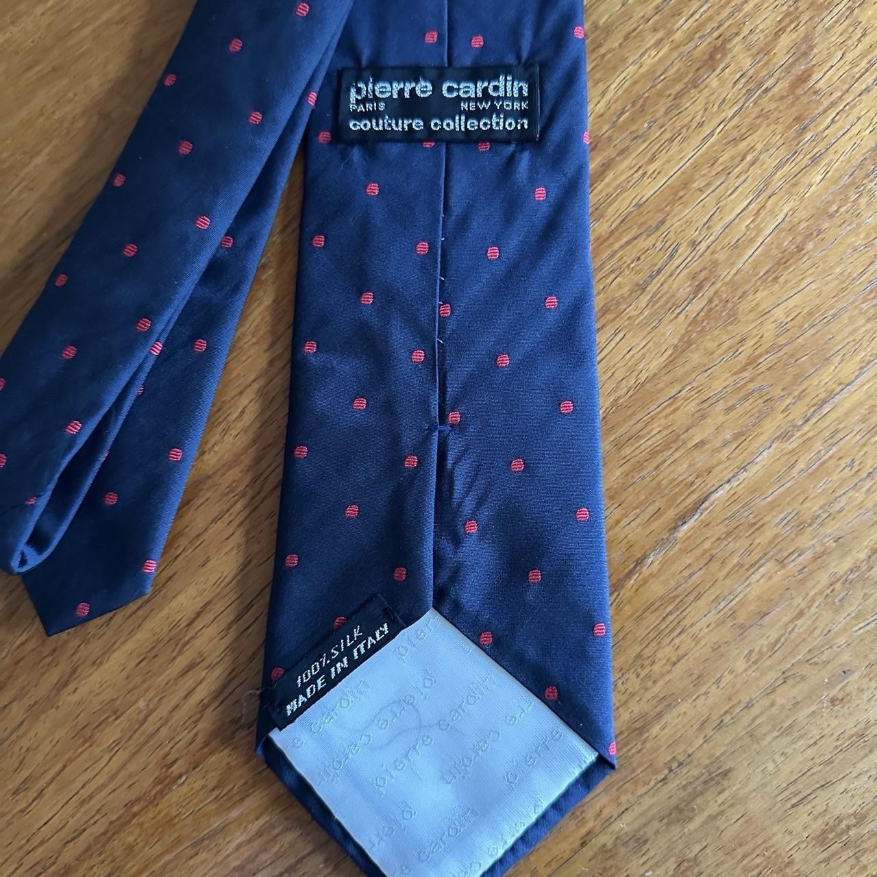 Vintage 70s/80s 100% Silk Handmade in Italy Rare Polka Dot Tie Pierre Cardin