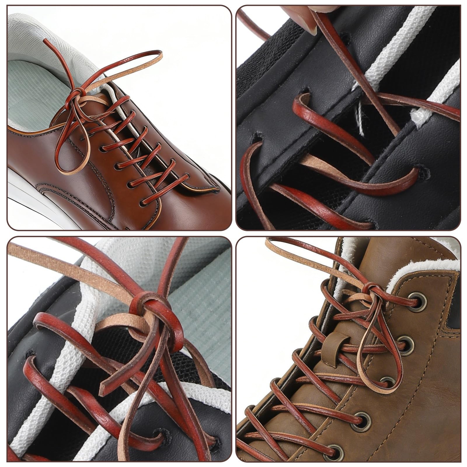 Leather Boot Lace Shoelace Relace Kit Heavy Duty Leather Cord Leathers Strips…