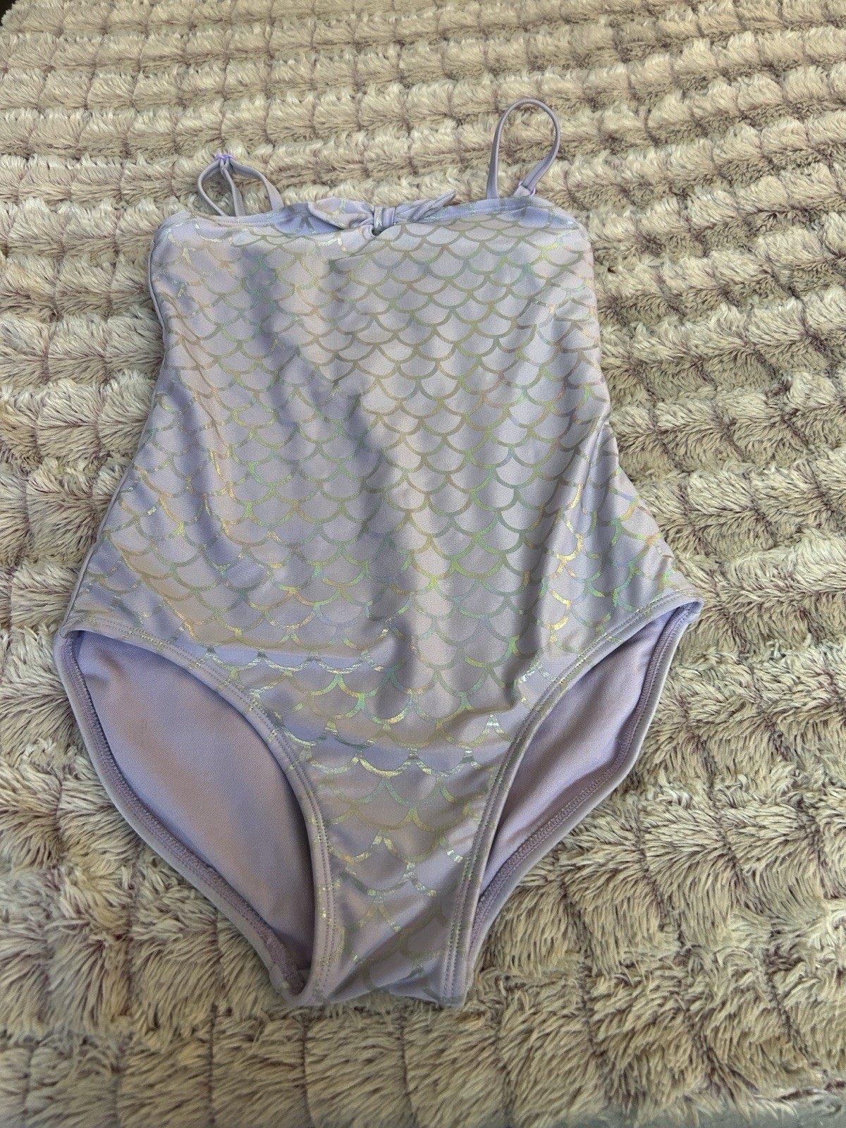 Cat & Jack Lilac Mermaid Scale One-Piece Swimsuit size large