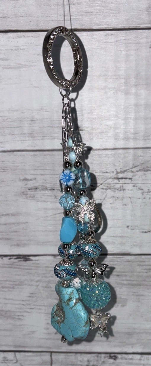 Handmade✨Purse Bling ✨Beaded Bag Charm ✨Keychain✨Bag Swag ✨Handbag Jewelry✨NWT