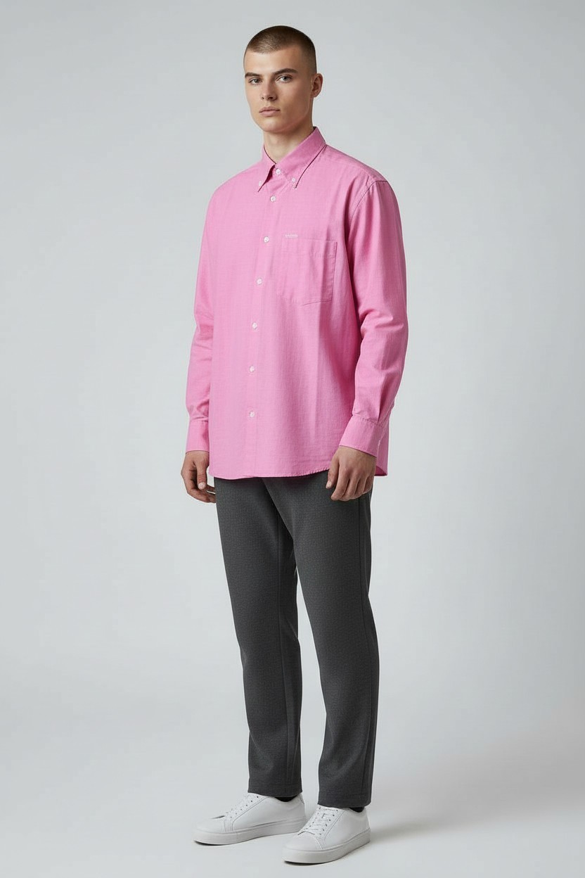 Hungarian men’s pink solid color shirt made in Italy size 39/15.5