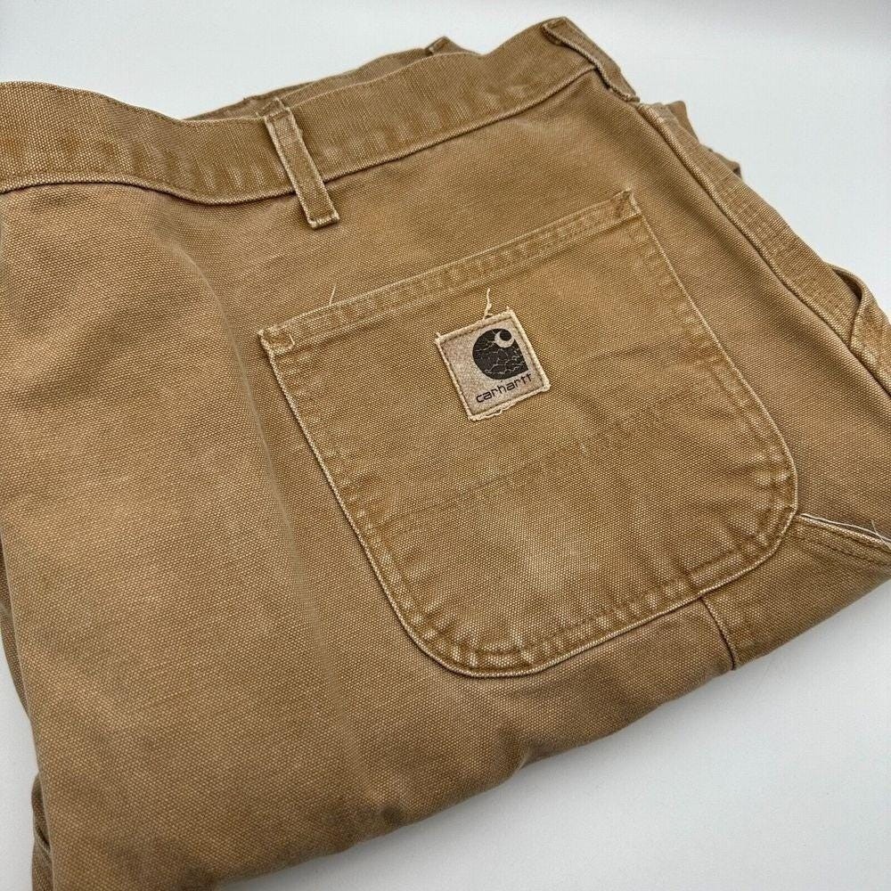 Carhartt Carpenter Pants Mens 44×30 Brown Vintage B11 BRN Duck Canvas Made USA