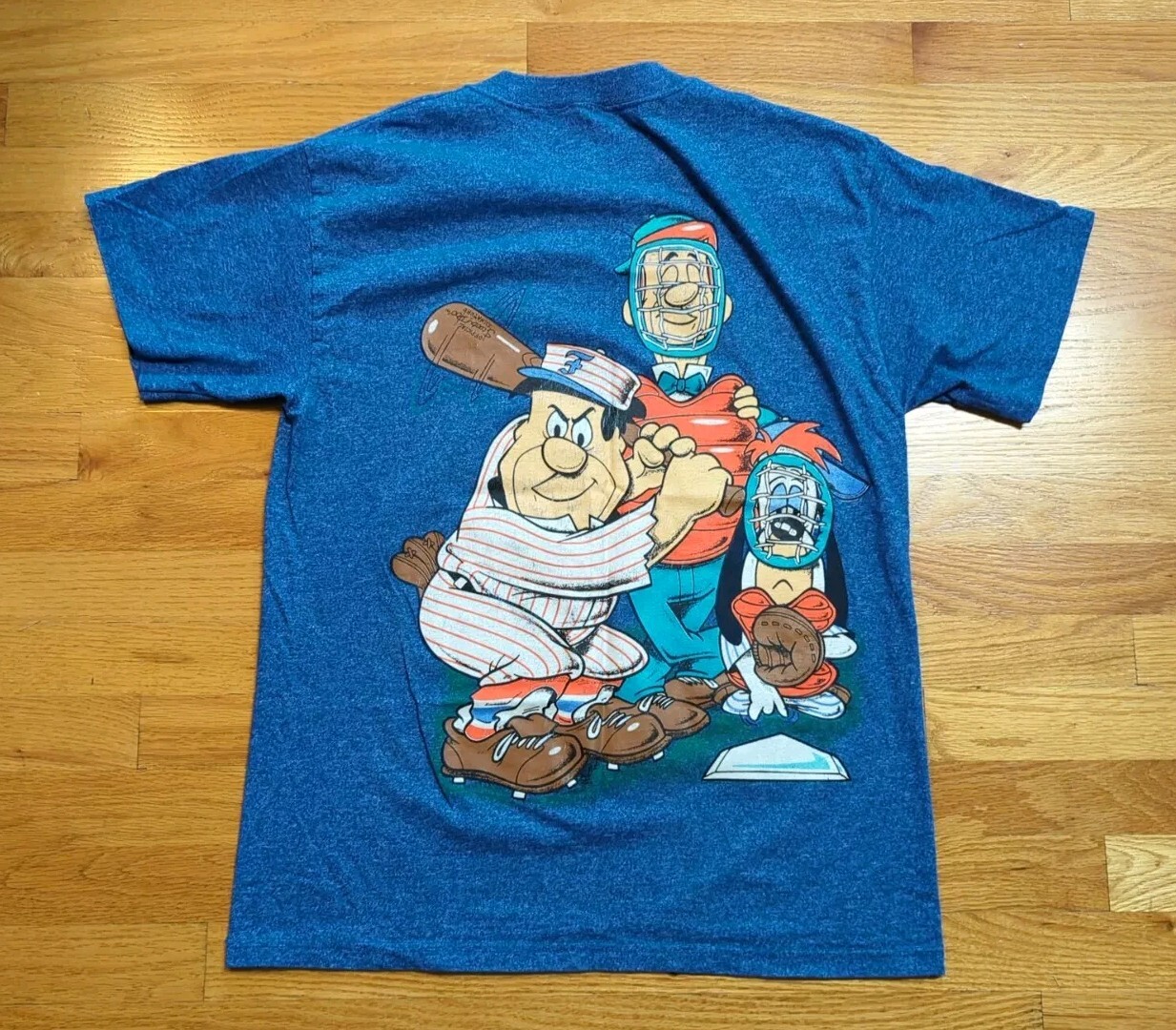 Vintage Cartoon Network Yogi Bear Flintstones Shirt Double Sided Graphic Adult L