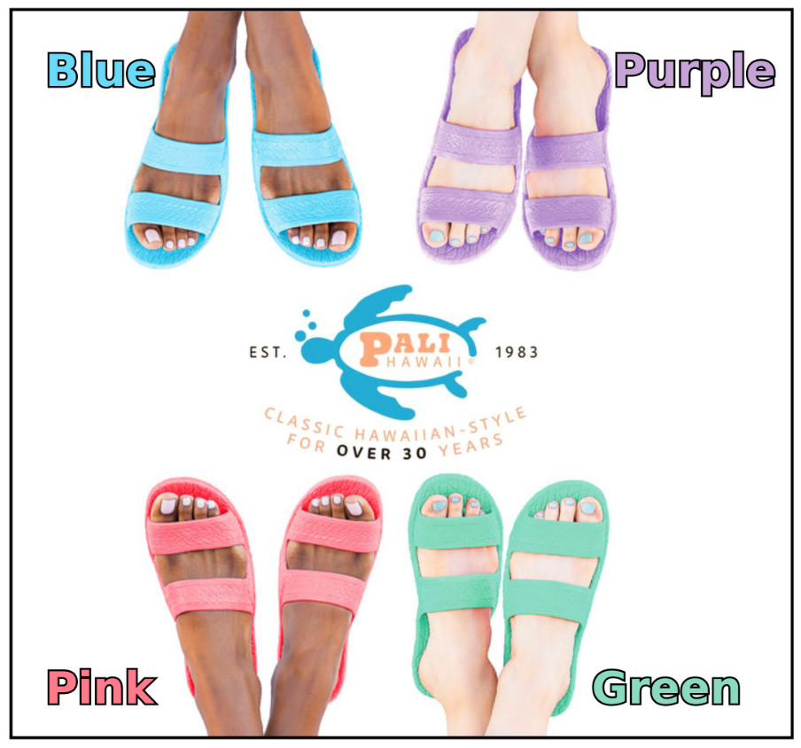 Pali Hawaii Sandals Slip On 2 Strap Womens Sandals / Slides (Sizes 5 – 11) NWT