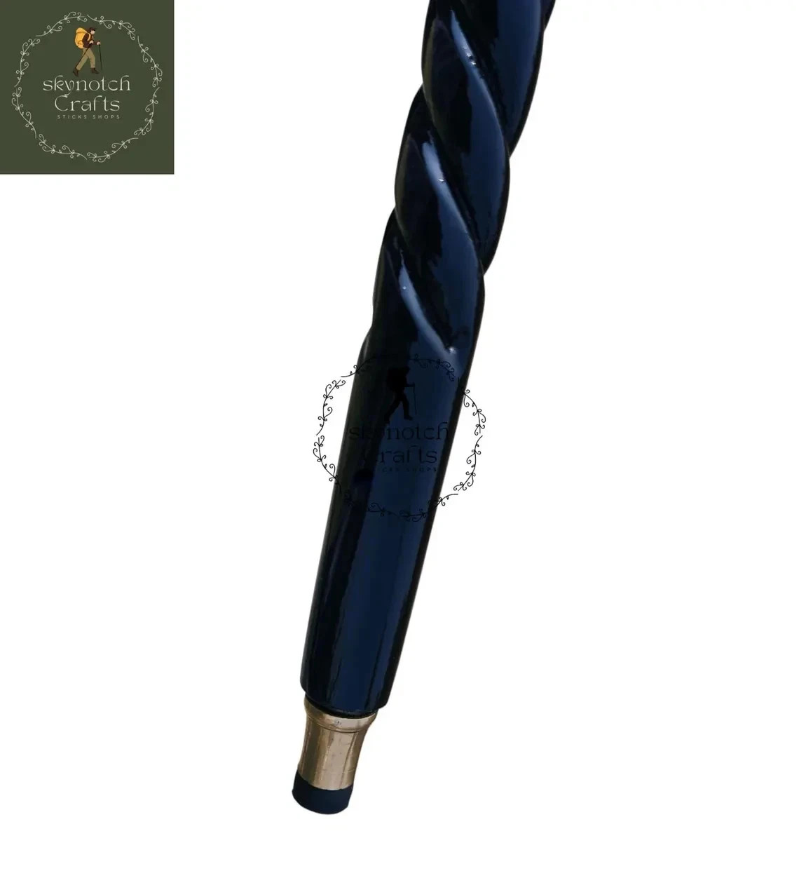 Antique Brass Cobra Handle Walking Stick – Spiral Victorian Wooden Cane Gift