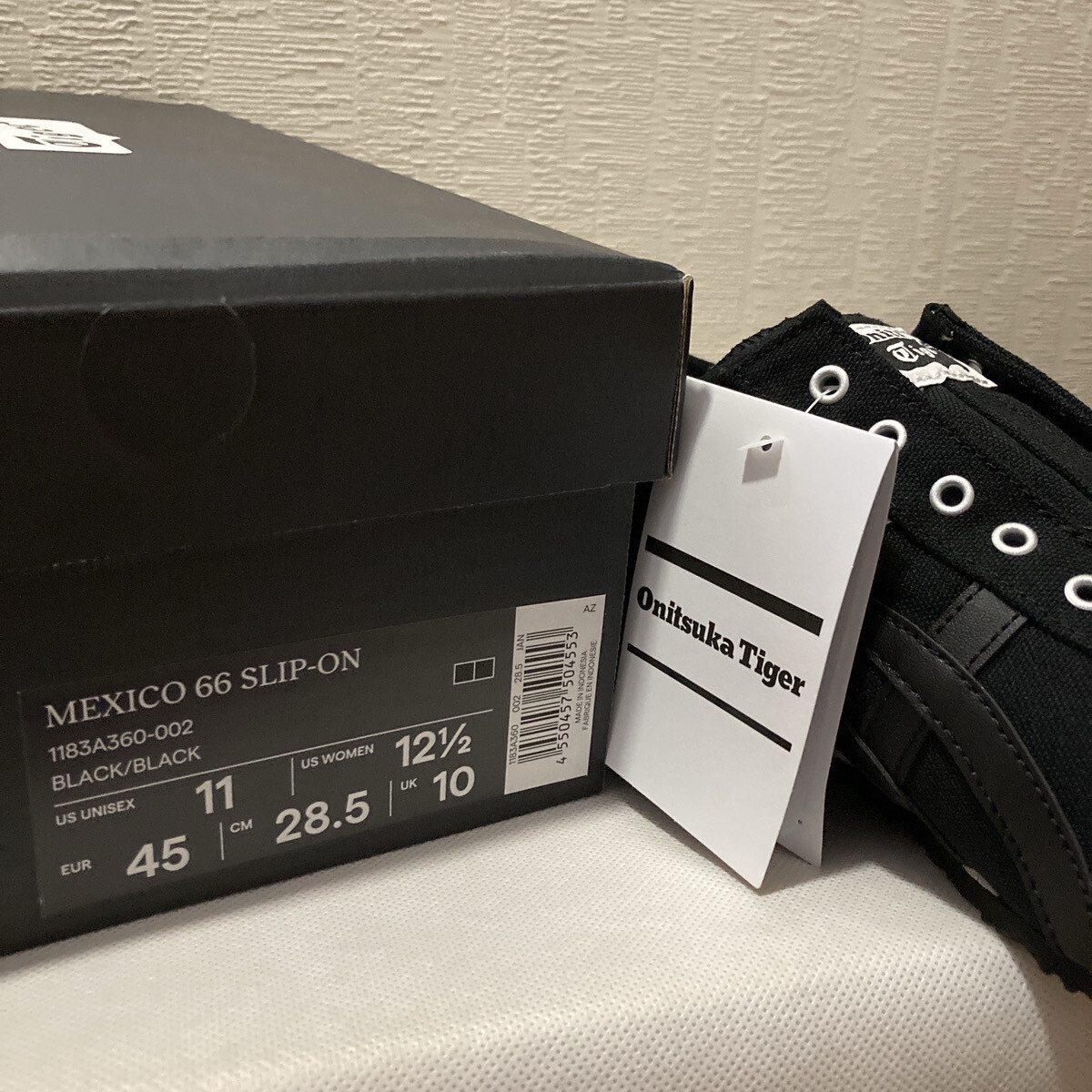 Onitsuka Tiger MEXICO 66 SLIP-ON 1183A360 002 BLACK/BLACK Unisex Shoes US7.5-14