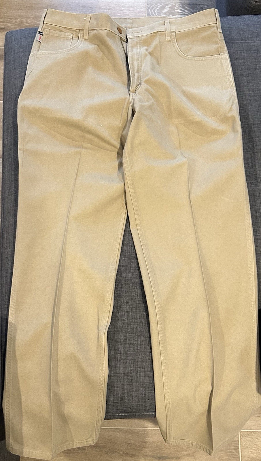 Carhartt Men’s fr Canvas Work Pants Beige Cotton Duck 38×32 B151-DKH