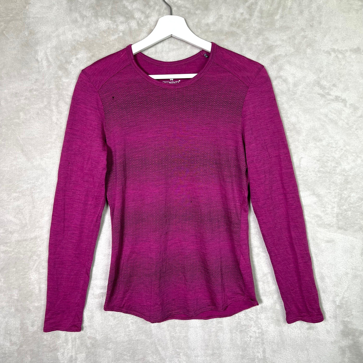 Seg’ments Merino Wool Top Women Small Pink Mesh Long Sleeve Stretch Base Layer