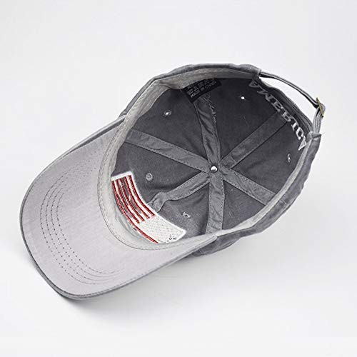 Men’s American-Flag Embroidered Washed Cotton Baseball-Cap Distressed Dad-Hat…