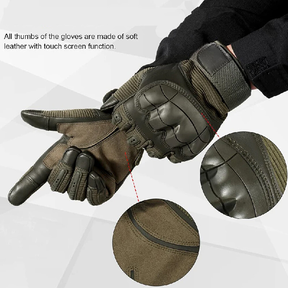 Men’s Tactical Gloves Touch Screen Windproof Full Finger Gloves Army Military US