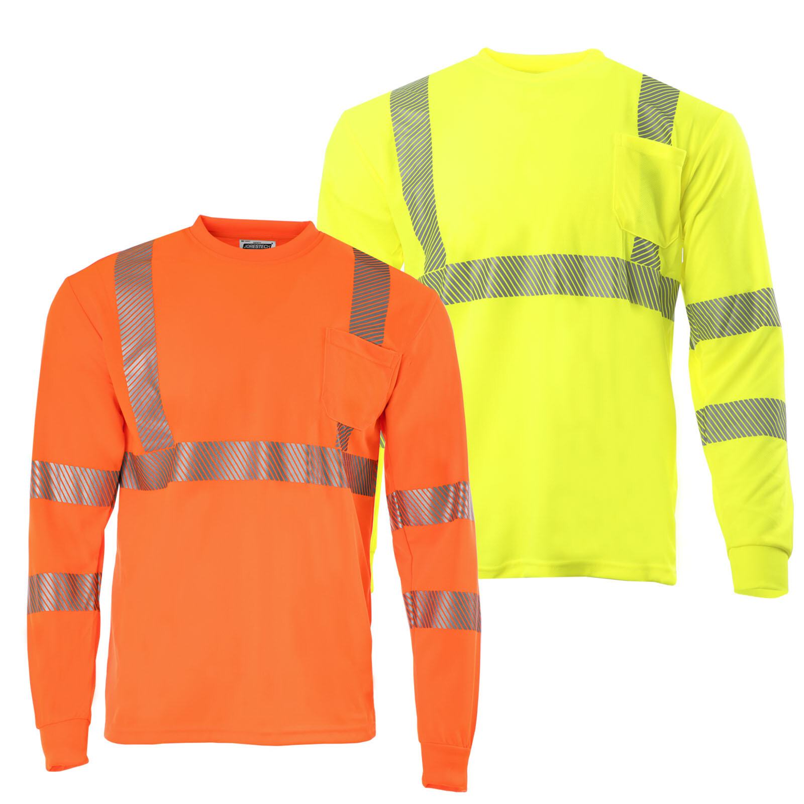 5 Hi Vis T Shirt ANSI Class 3 Reflective Safety Long Sleeve HIGH VISIBILITY