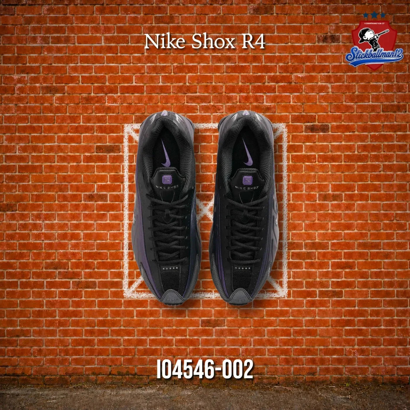 Nike Shox R4 Black Metallic Silver Purple Dynasty (IO4546-002)