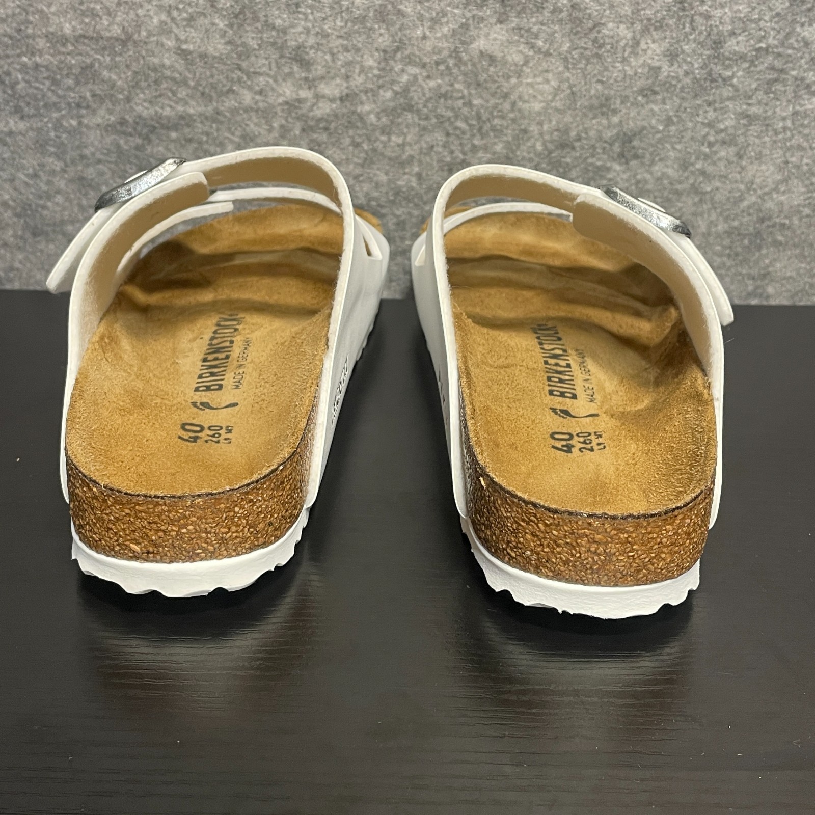 Birkenstock Arizona Birko Flor Sandals Womens EU 40 US 9 Narrow White Footbed