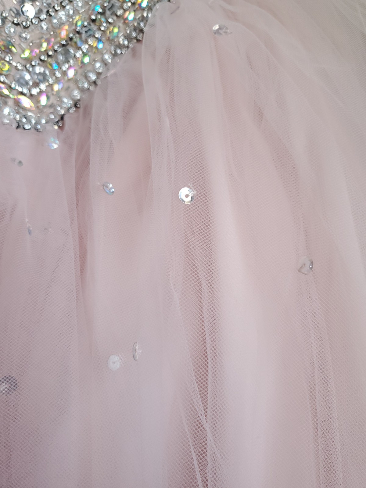 Mori Lee 60040 Valencia Gardner Sequin Dress Nude Blush Quinceanera Prom Size 0