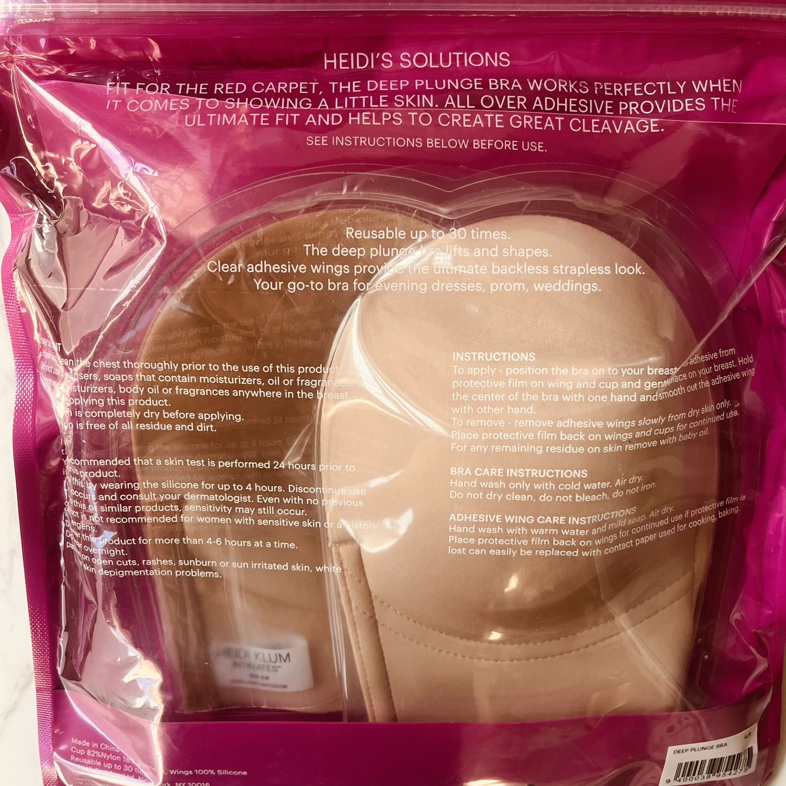 Heidi Klum Intimates Solutions Deep Plunge Backless Strapless Bra size A/B NIP
