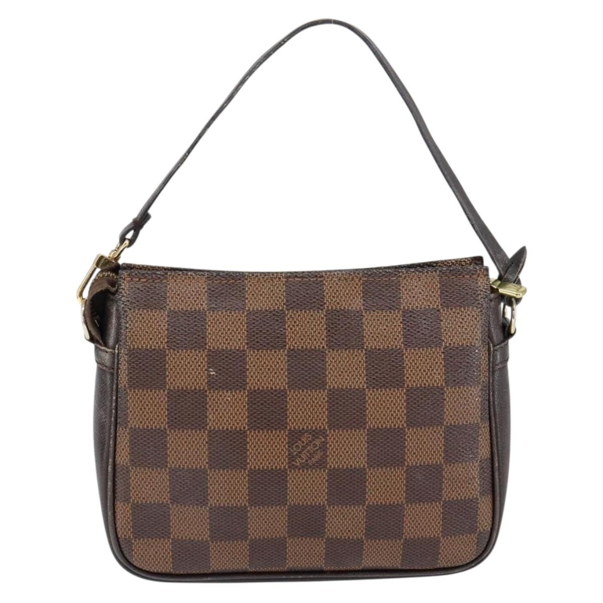 LOUIS VUITTON Damier Ebene Trousse Makeup Pouch N51982 LV Auth 147358