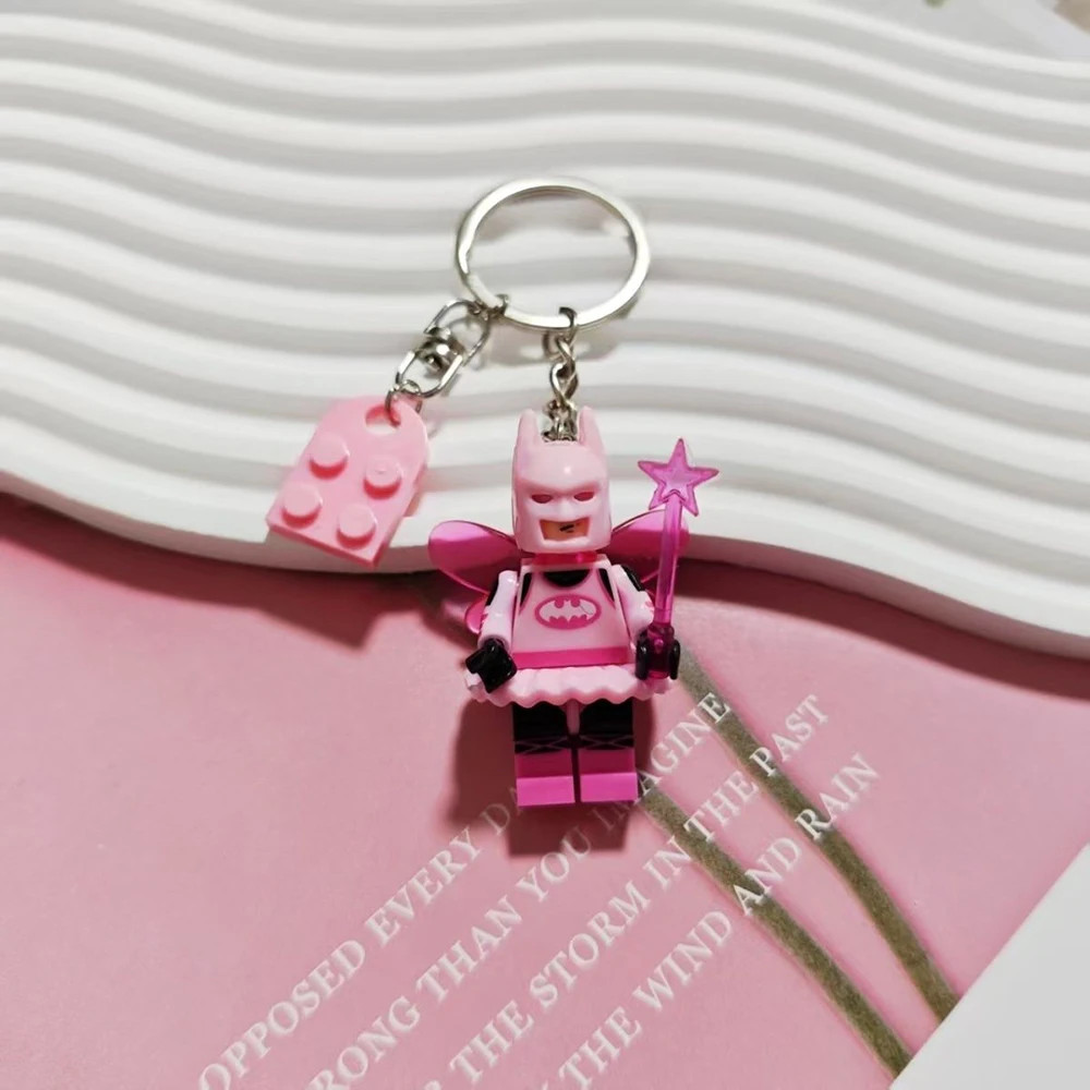 2024 Pink Fairy Batman & Black Batman Lego Keychain CUTE-New Gift*