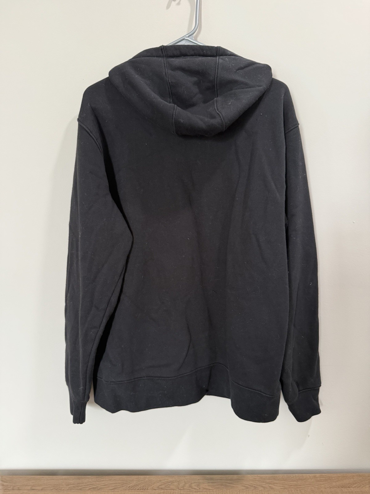 Reebok Pullover Hoodie Black Fleece Hooded Logo Pockets Men’s Size L