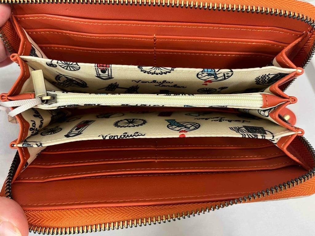 NWT VENDULA London Ceramica & Cat Large Zip Around Wallet