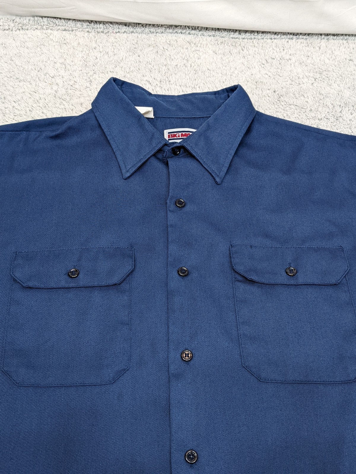 Vintage Big Mac Work Button Shirt Men’s XXL (19-19.5) Navy Blue Canvas Workwear
