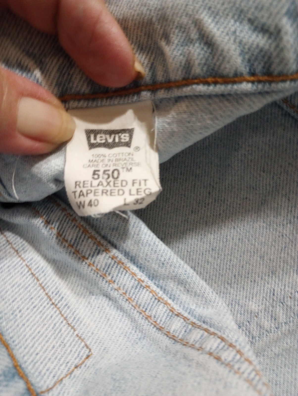 2 Pair Vintage Levis 550 Orange Tab Jeans Mens 40×30 Light Wash Relaxed Fit 90s
