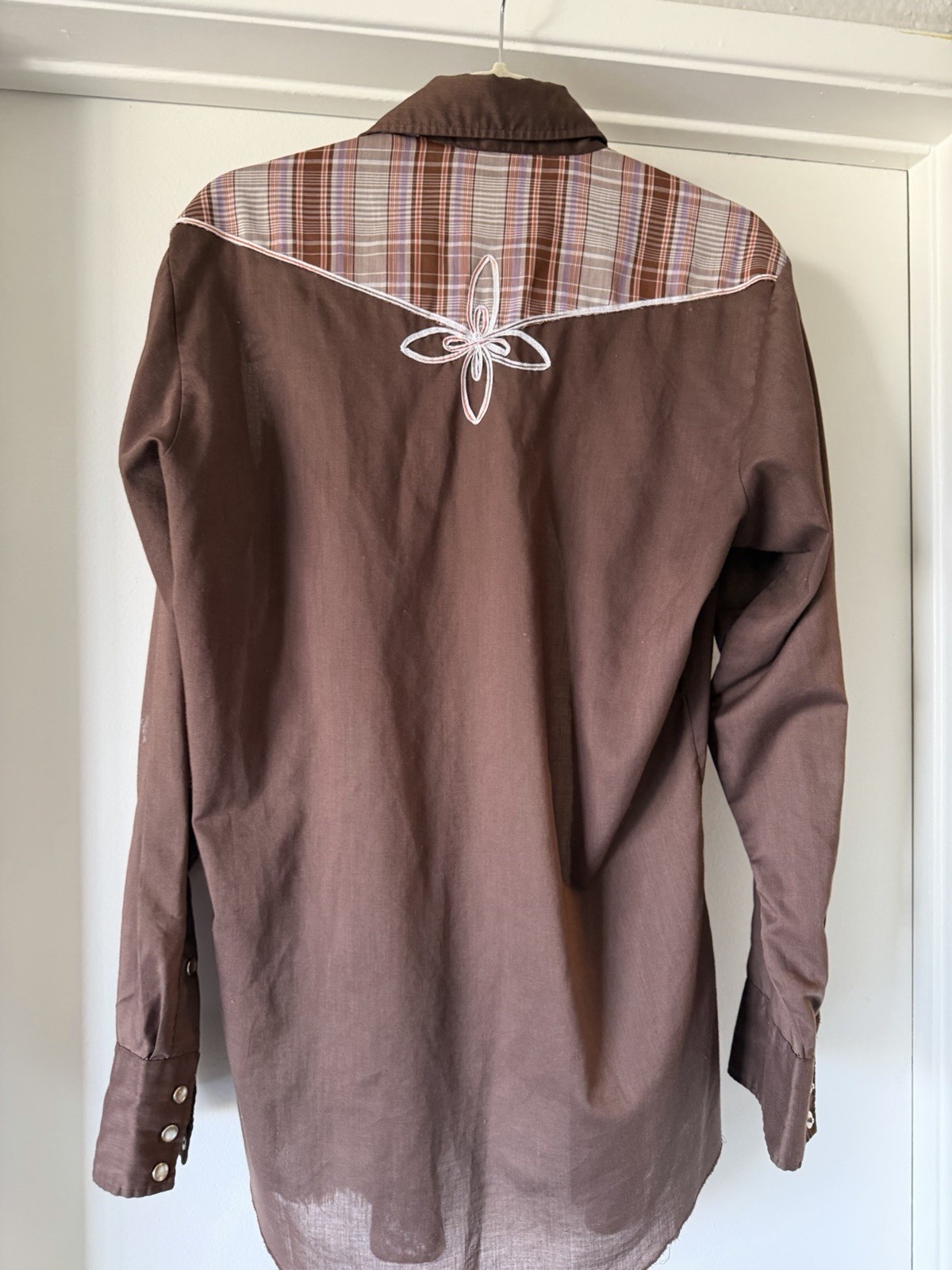 Vintage Western H Bar C Ranchwear Long Sleeve Shirt Pearl Snap Button-Up