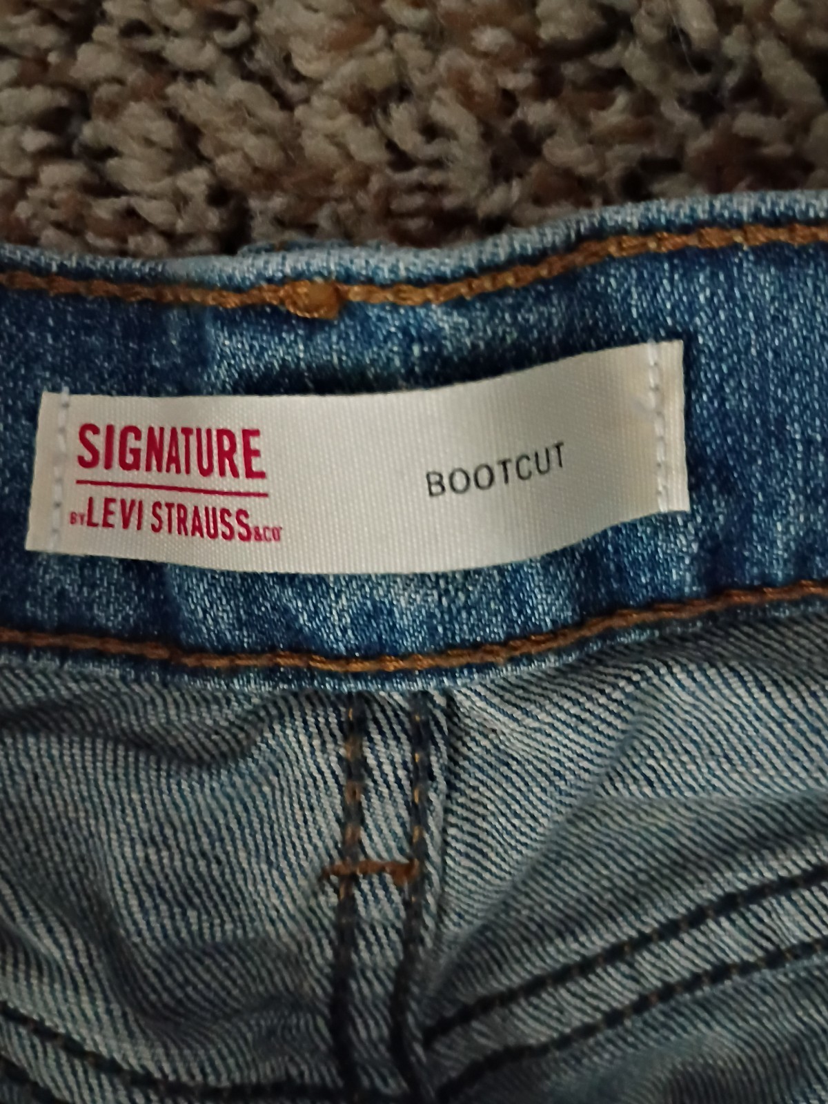 Levi Strauss Signature Jeans Blue Stretch Mid Rise Boot Cut Womens 28×30 Denim